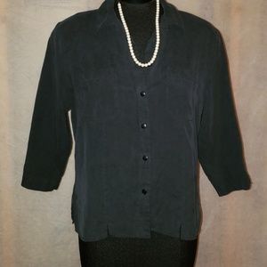 Notations black blouse 3/4 sleeve size large